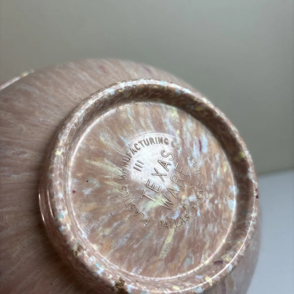 Vintage Texas Ware Confetti Melamine Bowl 111 Splatter Pink 8
